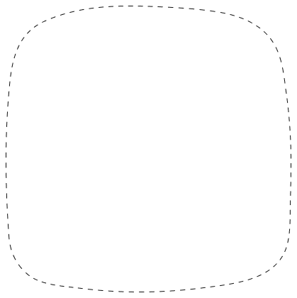 Rounded square placeholder with dashed border outline on white background.