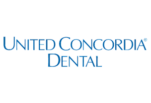 United Concordia Dental logo in blue text on white background.